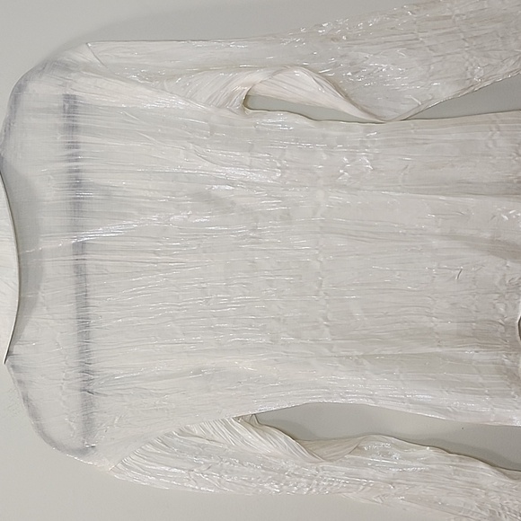 Zara Wrinkle Satin Effect Blouse Top Size Small - Picture 13 of 16